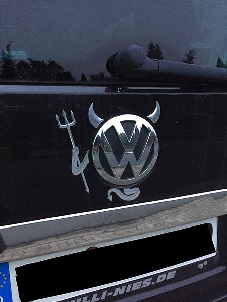 Volkswagen logo as the devil